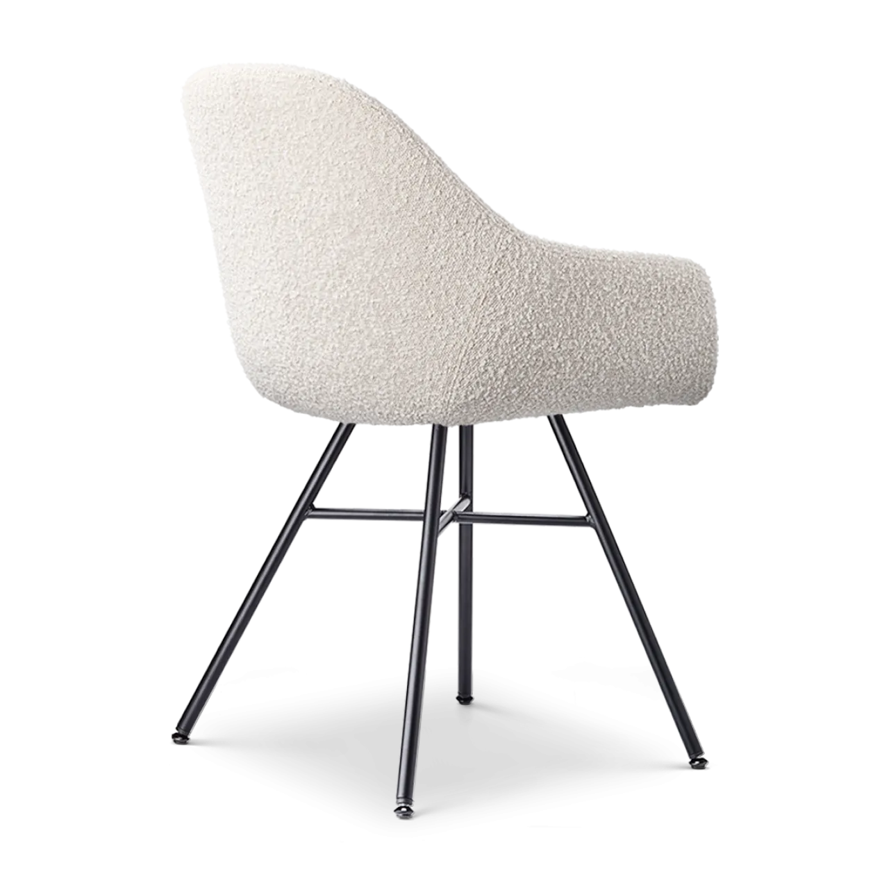 Eetkamerstoel Noa-Mae bouclé beige - zwart onderstel