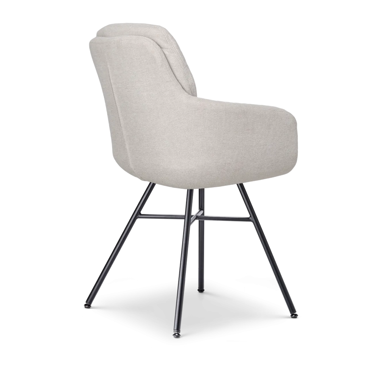 Eetkamerstoel Noa-Mia beige - zwart onderstel - set van 2