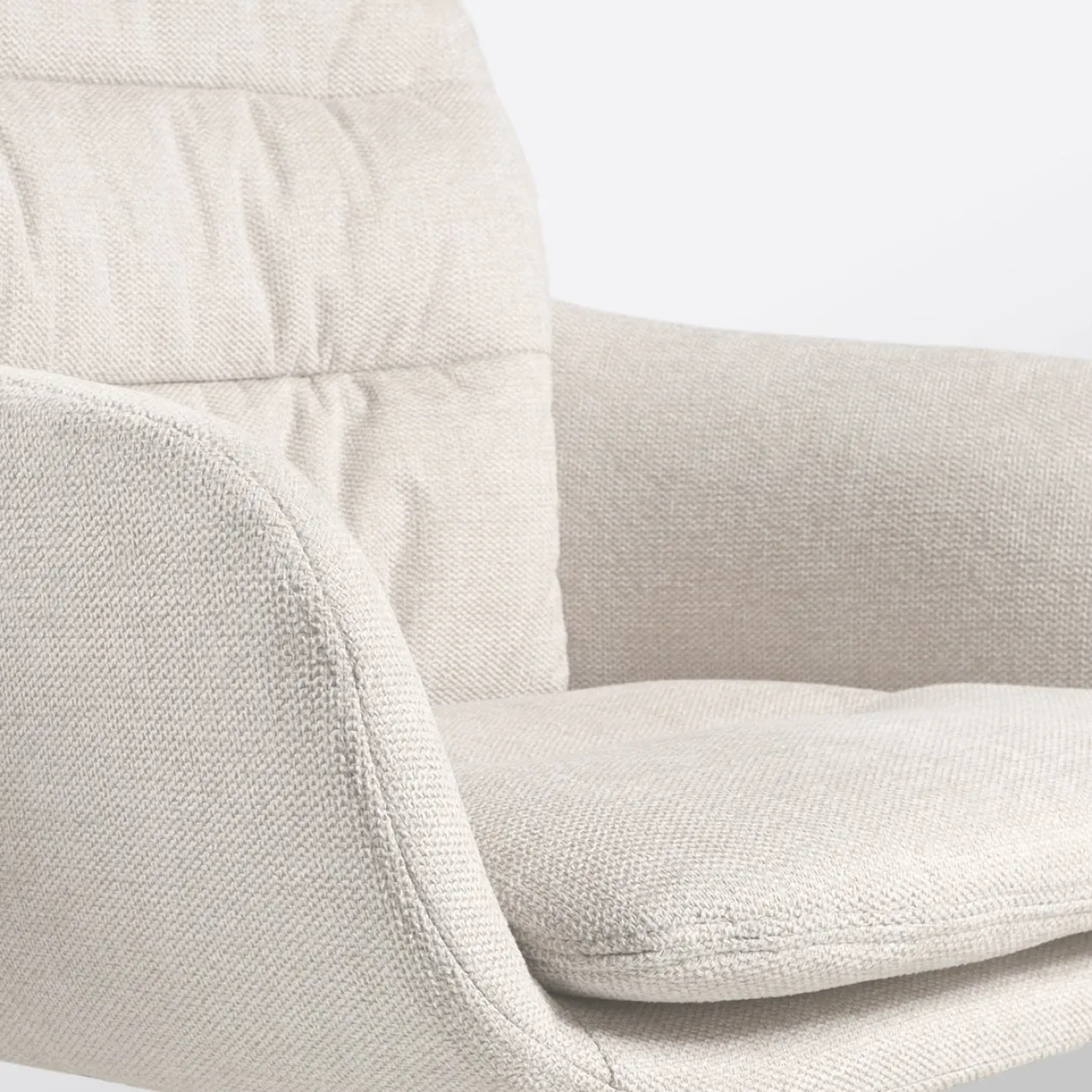 Eetkamerstoel Noa-Mia beige - zwart onderstel - set van 2