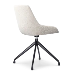 Eetkamerstoel Nola-Isa bouclé beige - zwart onderstel