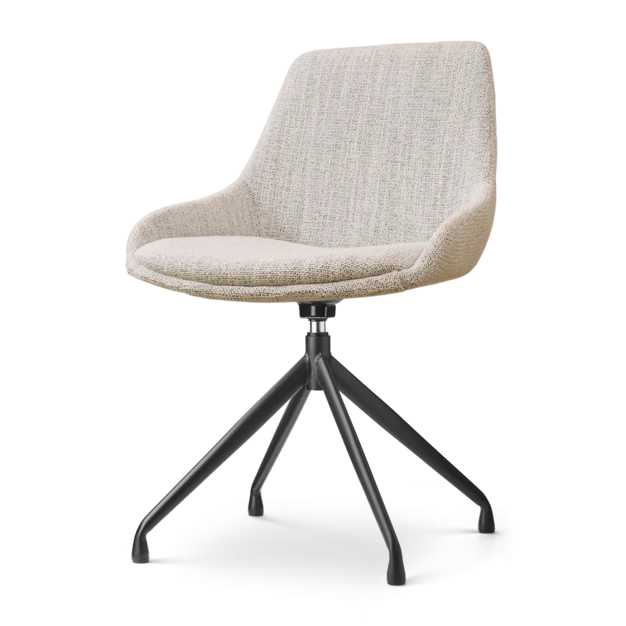 Eetkamerstoel Nola-Isa grijs beige gemêleerd draaibaar zwart