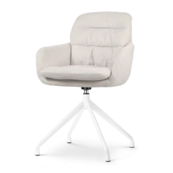 Eetkamerstoel Nola-Mia beige - wit onderstel