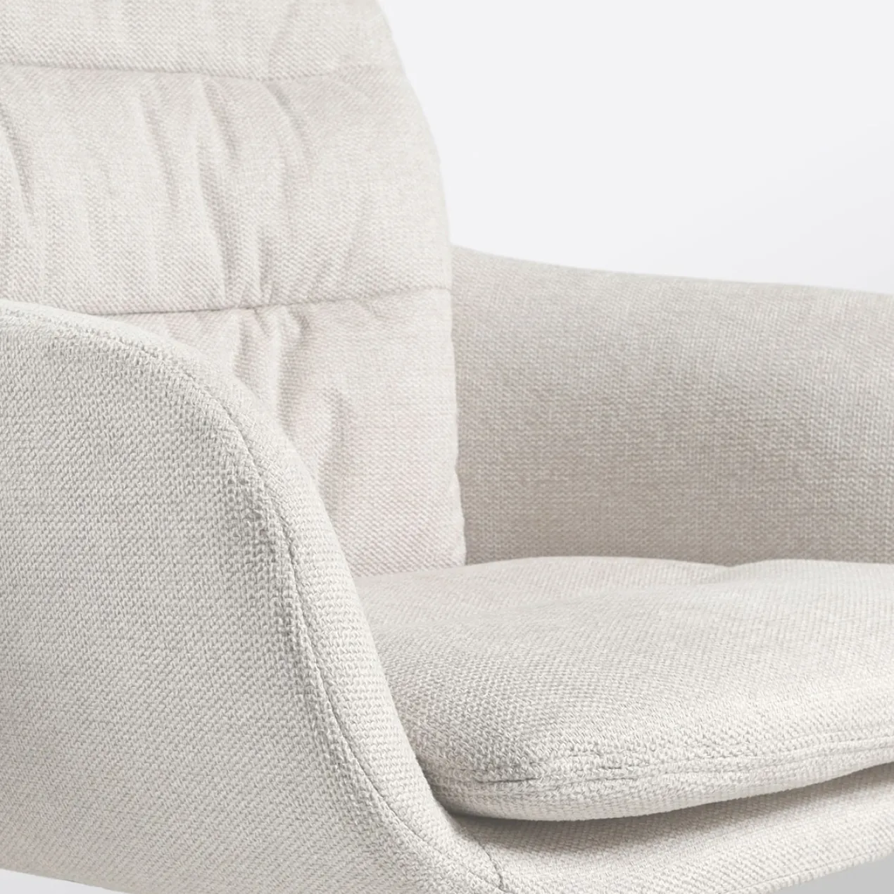 Eetkamerstoel Nola-Mia beige - wit onderstel