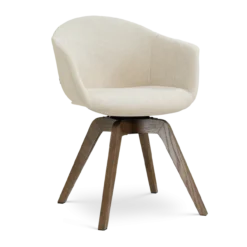 Eetkamerstoel Noor-Otis walnoot cottonbeige