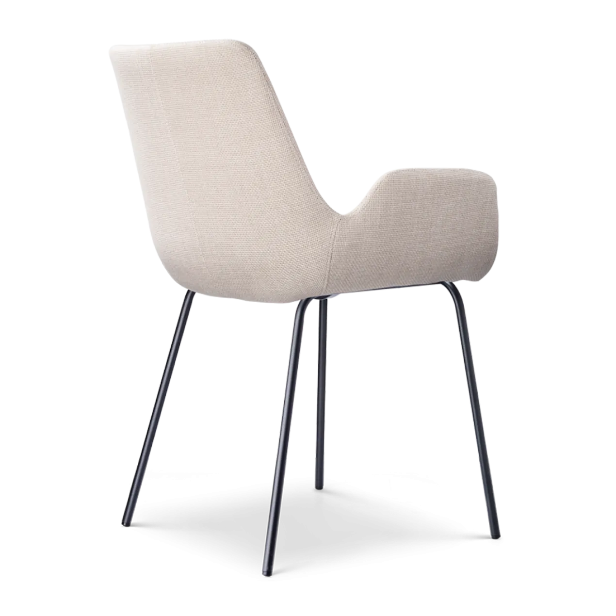 Eetkamerstoel Nora-Eef beige - zwart onderstel - set van 2