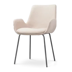 Eetkamerstoel Nora-Eef beige - zwart onderstel