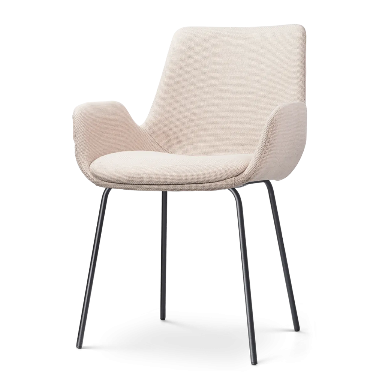 Eetkamerstoel Nora-Eef beige - zwart onderstel