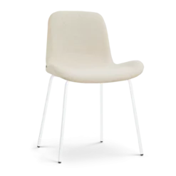Eetkamerstoel Nora-Fé wit onderstel cottonbeige
