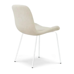 Eetkamerstoel Nora-Fé wit onderstel cottonbeige
