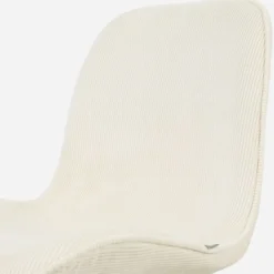 Eetkamerstoel Nora-Fé wit onderstel rib beige