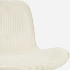 Eetkamerstoel Nora-Fé wit onderstel rib beige