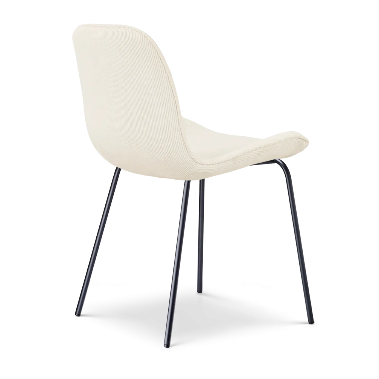 Eetkamerstoel Nora-Fé zwart onderstel rib beige