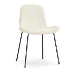 Eetkamerstoel Nora-Fé zwart onderstel rib beige