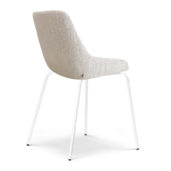 Eetkamerstoel Nora-Isa beige gemêleerd - wit onderstel