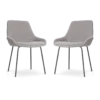 Eetkamerstoel Nora-Isa bouclé taupe - zwart - set van 2