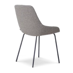 Eetkamerstoel Nora-Isa bouclé taupe - zwart - set van 2