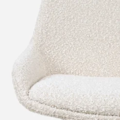 Eetkamerstoel Nora-Isa bouclé beige - wit onderstel