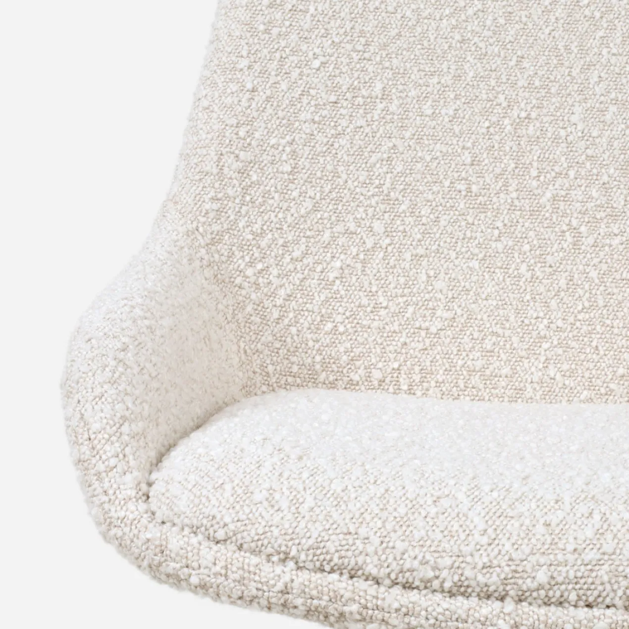 Eetkamerstoel Nora-Isa bouclé beige - zwart - set van 2