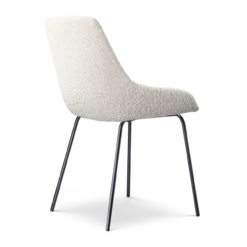 Eetkamerstoel Nora-Isa bouclé beige - zwart - set van 2