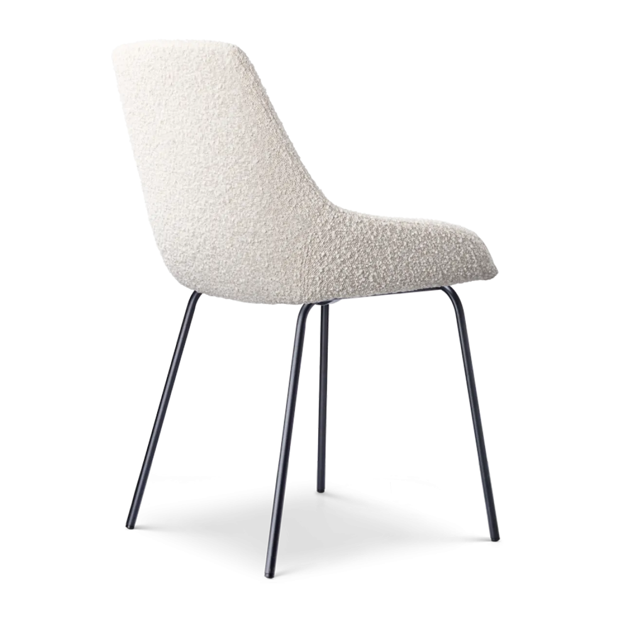 Eetkamerstoel Nora-Isa bouclé beige - zwart - set van 2