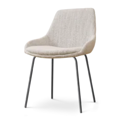Eetkamerstoel Nora-Isa grijs beige gemêleerd - zwart
