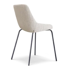 Eetkamerstoel Nora-Isa grijs beige gemêleerd - zwart