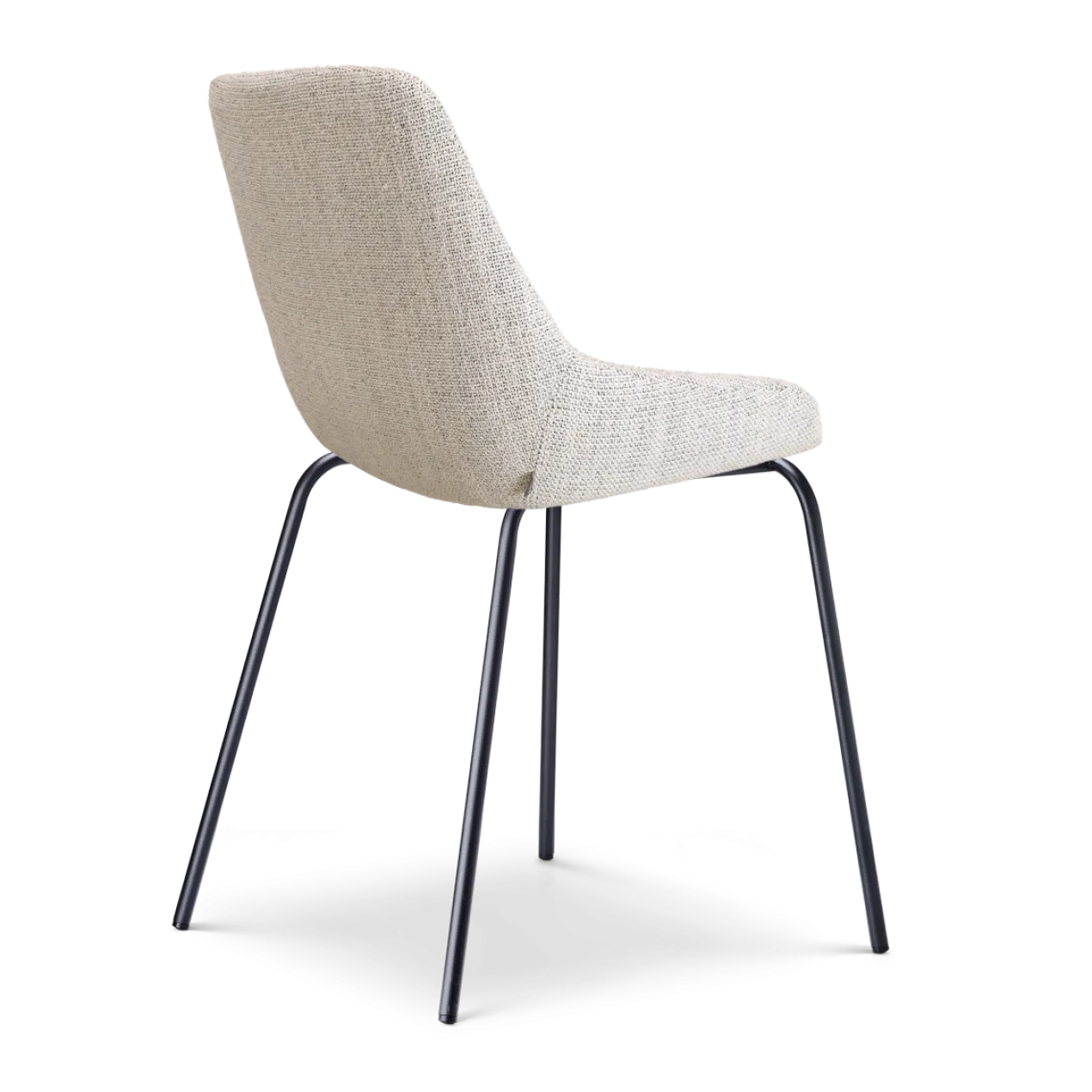 Eetkamerstoel Nora-Isa grijs beige gemêleerd - zwart