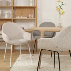Eetkamerstoel Nora-Mae beige - wit onderstel