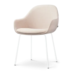 Eetkamerstoel Nora-Mae beige - wit onderstel