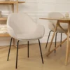 Eetkamerstoel Nora-Mae beige - zwart onderstel