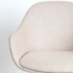 Eetkamerstoel Nora-Mae beige - zwart onderstel