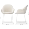 Eetkamerstoel Nora-Mae bouclé beige - wit - set van 2