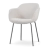 Eetkamerstoel Nora-Mare bouclé beige - zwart onderstel