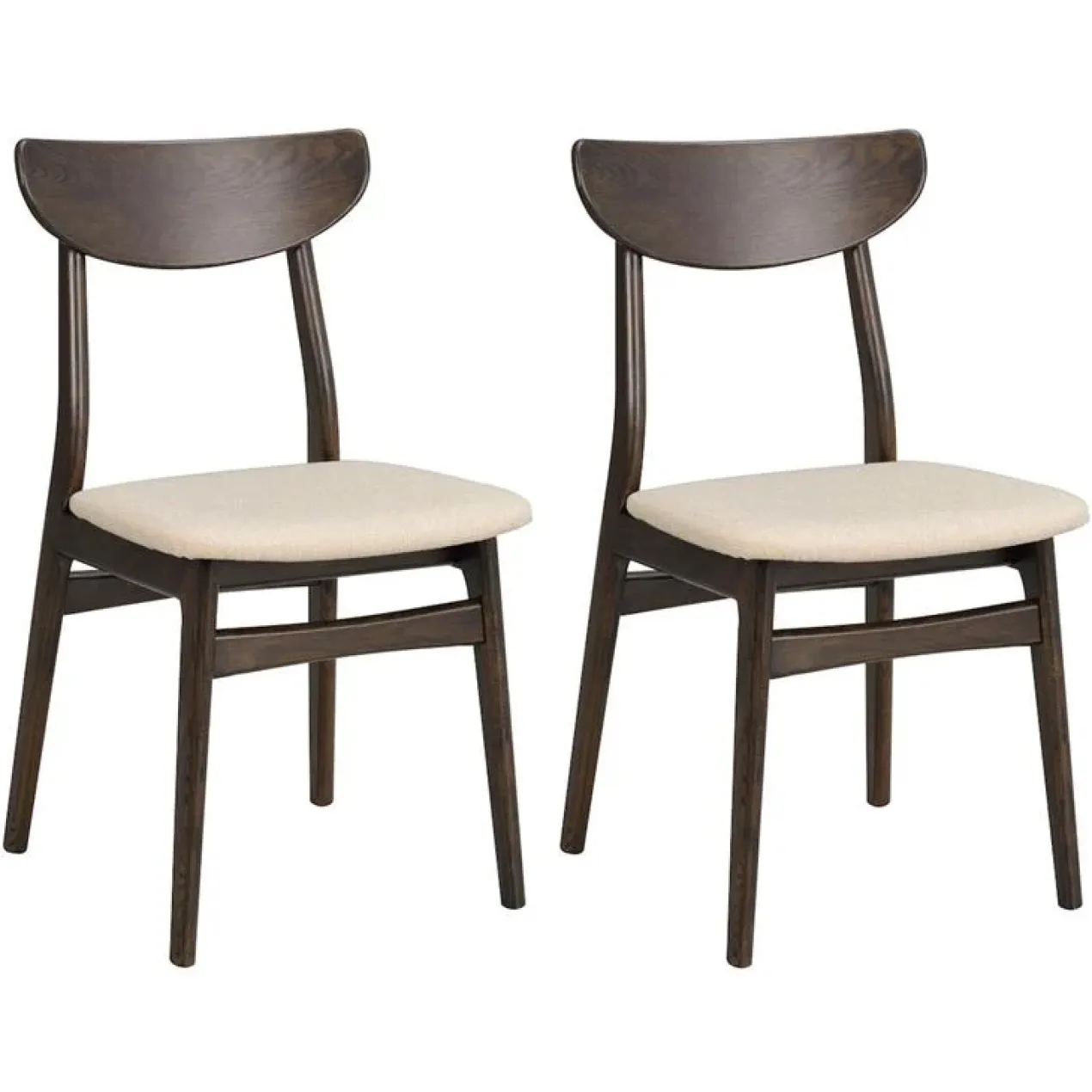 Eetkamerstoel Rodham - set van 2 Donker eiken - Beige