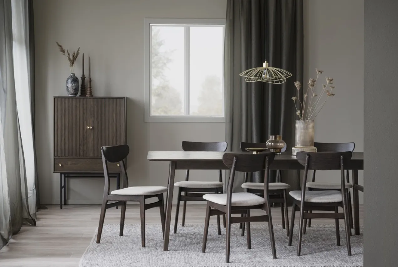 Eetkamerstoel Rodham - set van 2 Donker eiken - Beige