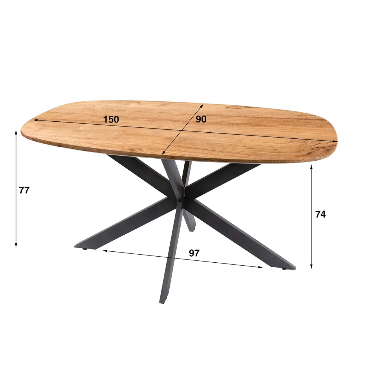 Eetkamertafel Deens Ovaal Kopenhagen 150
