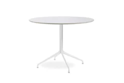 Eettafel AAT20 Ø100 wit onderstel laminate white blad