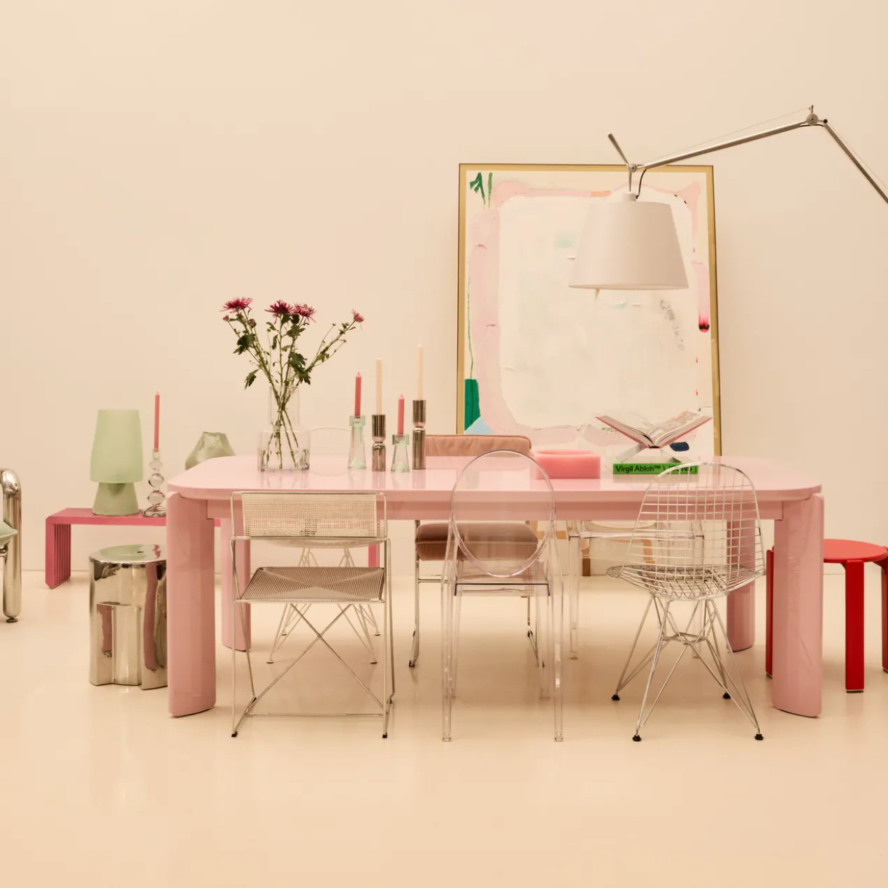 Eettafel Alexis cotton candy 220x100 cm