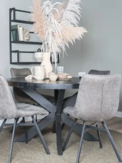 Eettafel Bob Zwart Mangohout ø130 cm