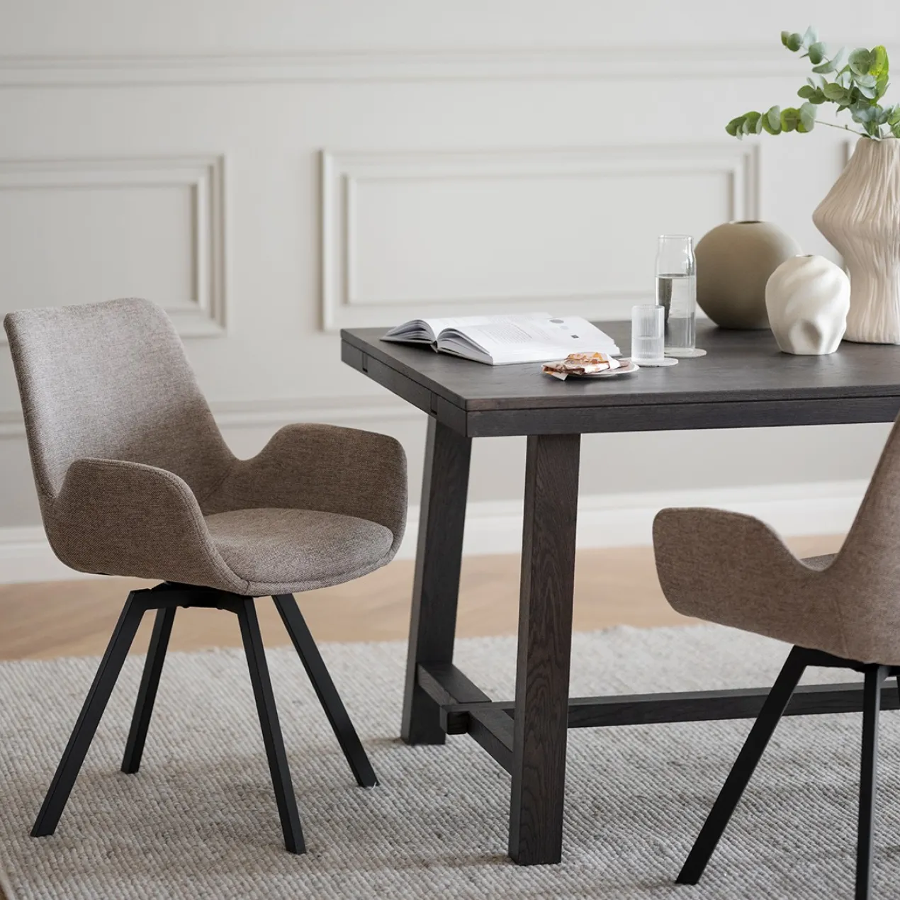 Eettafel Brooklyn Donkerbruin verlengbaar 220 x 95 cm