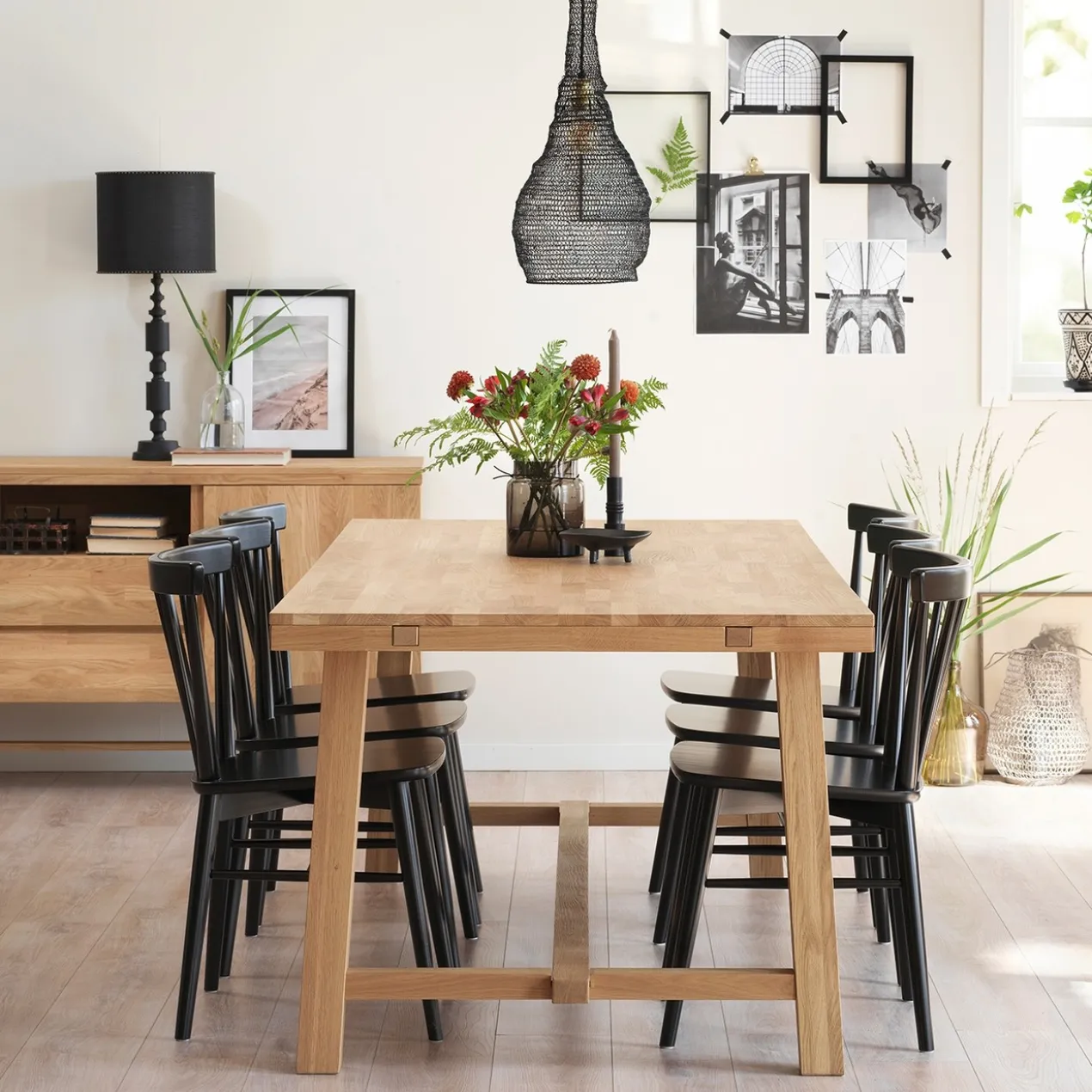 Eettafel Brooklyn Naturel verlengbaar 220 x 95 cm