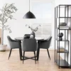 Eettafel Brynn marmerlook Zwart