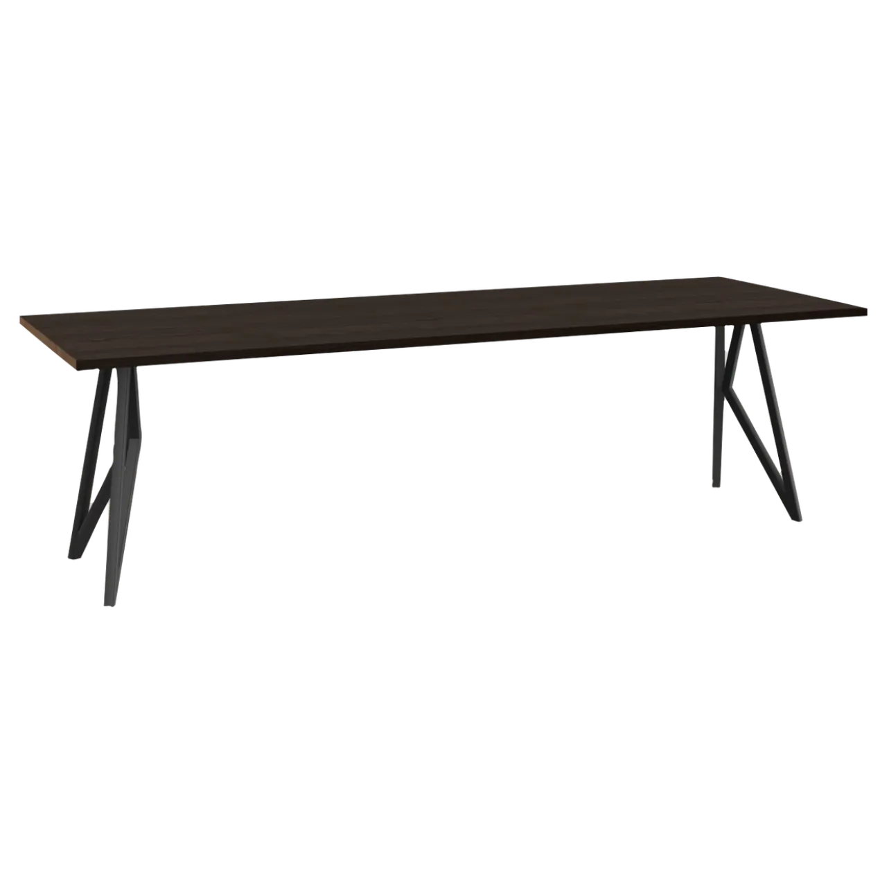 Eettafel Butterfly donkerbruin 200x90 cm rechte rand