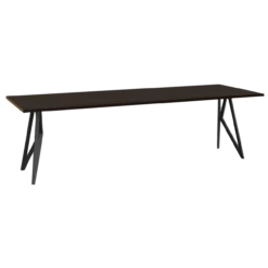 Eettafel Butterfly donkerbruin 240x90 cm rechte rand