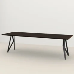 Eettafel Butterfly donkerbruin 260x90 cm rechte rand