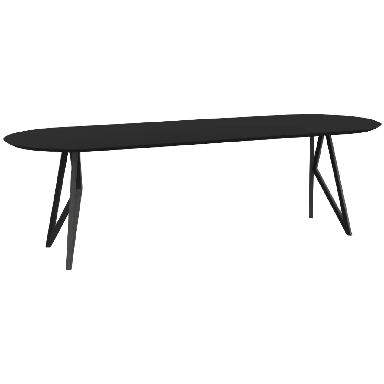 Eettafel Butterfly plat ovaal zwart 280x90 cm verjongde rand