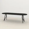 Eettafel Butterfly plat ovaal zwart 300x90 cm rechte rand