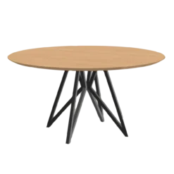 Eettafel Butterfly Quadpod naturel Ø130 cm verjongd