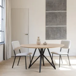 Eettafel Butterfly Quadpod naturel Ø150 cm verjongd