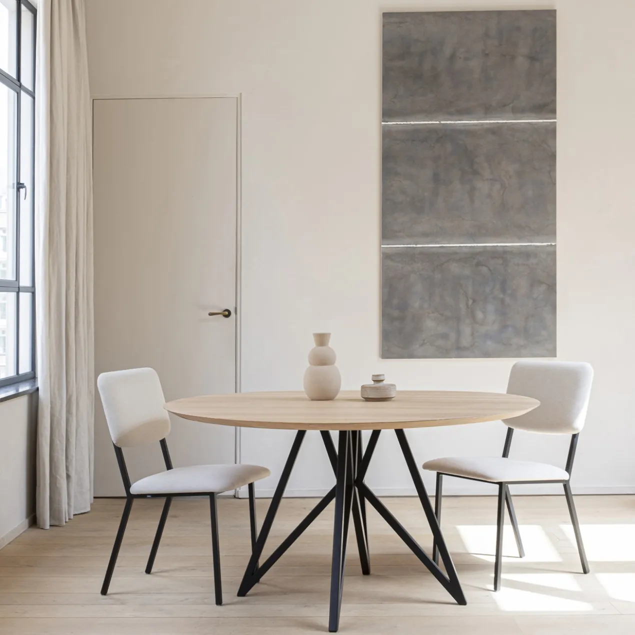 Eettafel Butterfly QuadpodXL naturel Ø170 cm recht